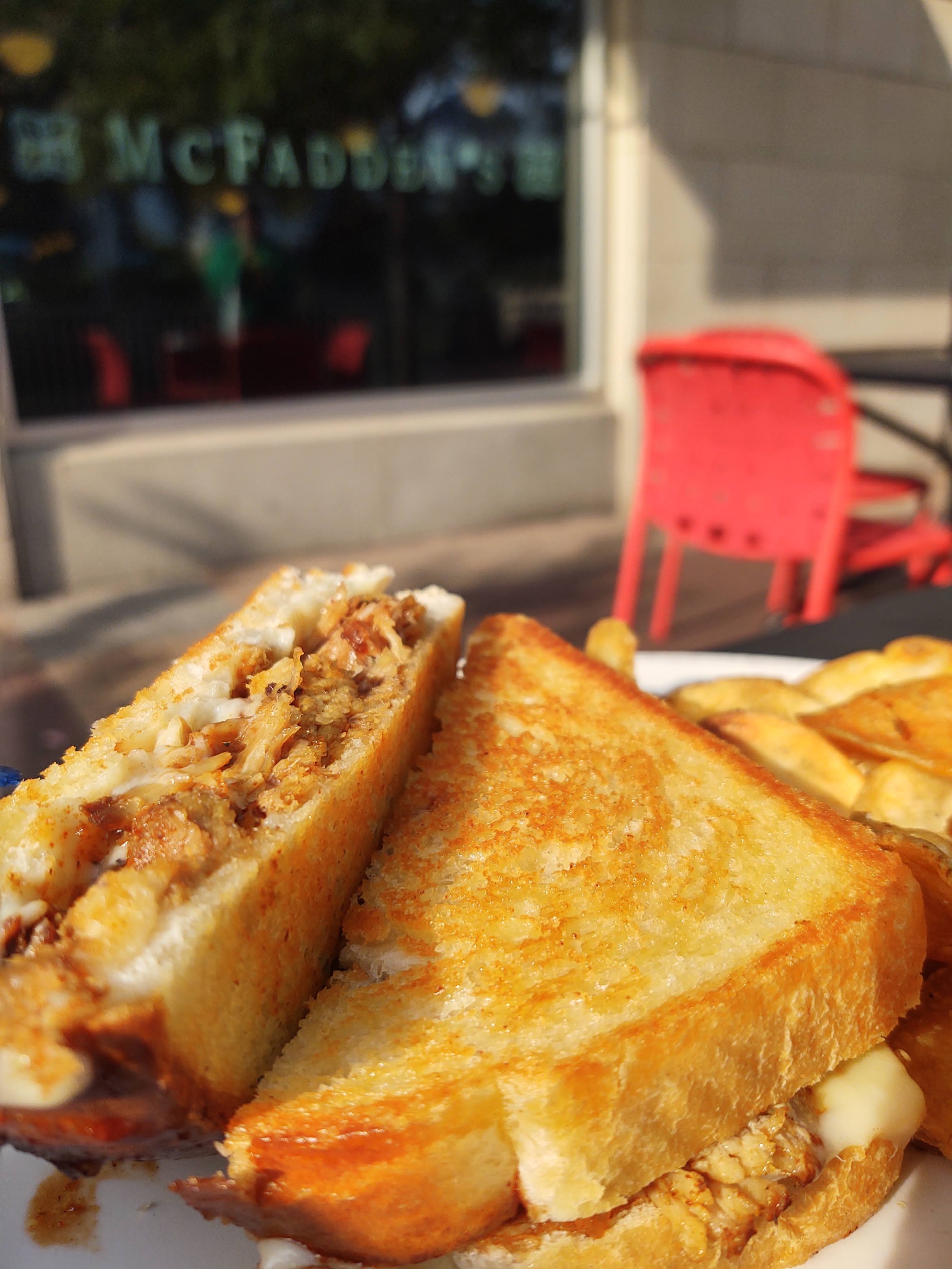 pulled pork grilled cheese sandwich
